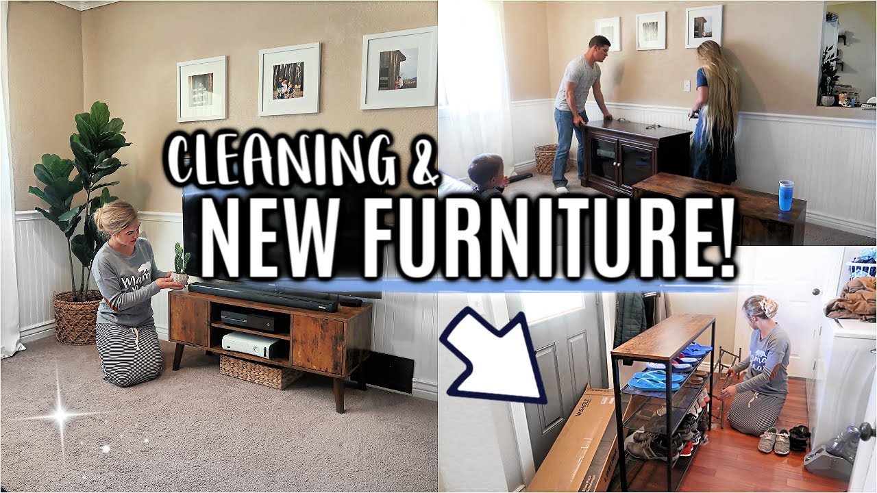 SETTING UP NEW FURNITURE!🏠 | CLEAN & DECORATE WITH ME | DECLUTTERING & ORGANIZING