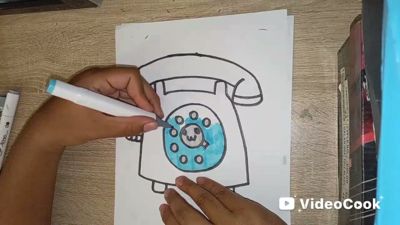 Para el día de hoy escogí dibujar un teléfono retro 