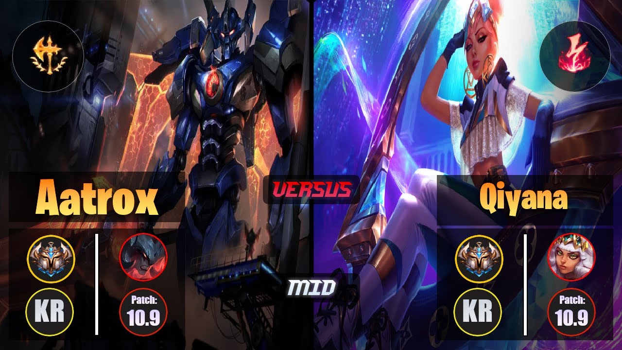 Challenger AATROX [Conqueror] (Mid) VS  QIYANA - Challenger KR Patch 10.9