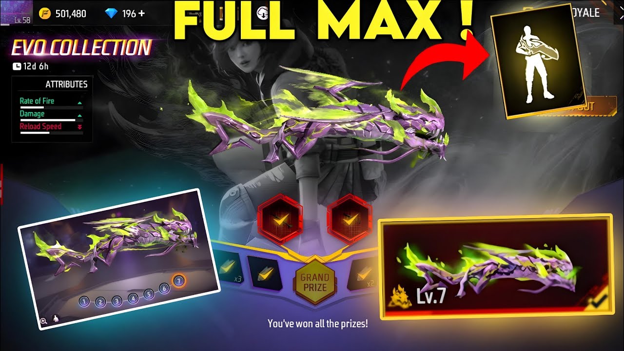 EVO M10 FULL MAX LEVEL 7 😍 | EVO VAULT SPIN 😱 | Indonesia Server | Garena Free Fire