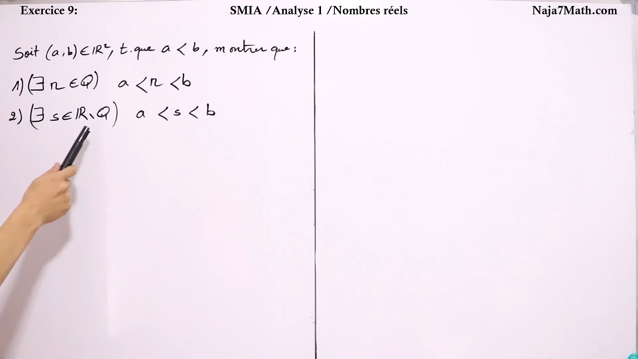 Exercice 09 (Bac+1) (Analyse1 - Nombres réels)