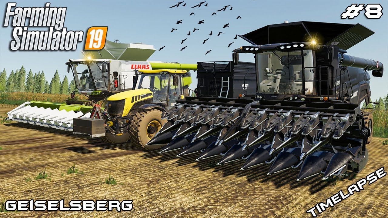 Harvesting soybeans & corn with IDEAL 9T | Animals on Geiselsberg | Farming Simulator 19 | Episode 8