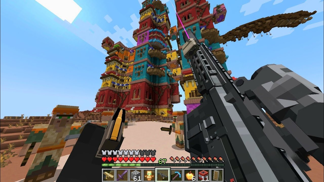 I CONQUERED a MASSIVE Temple with MODERN WEAPONS and CREATED a Villager Army in Minecraft!