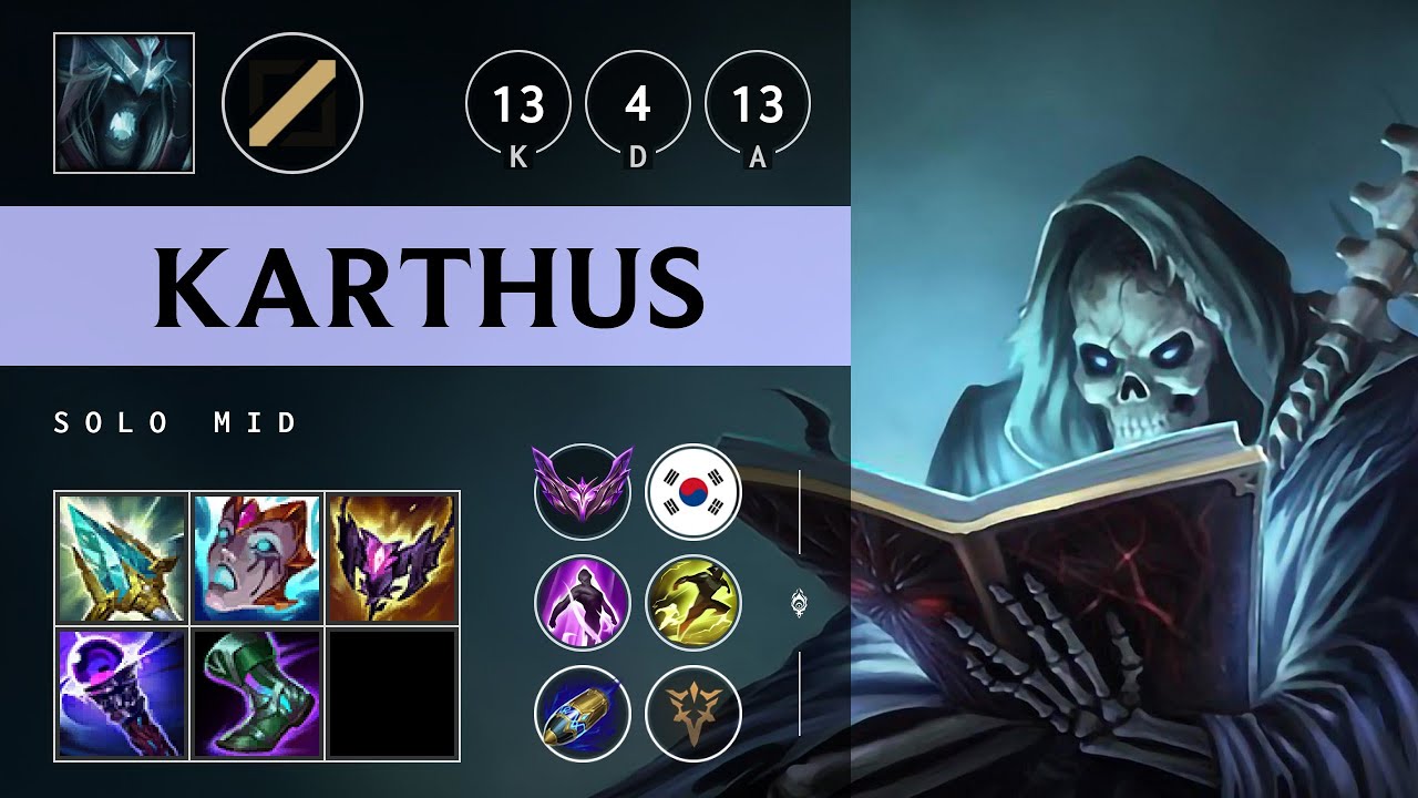 Karthus Mid vs Akali: Triple Kill, Godlike - KR Master Patch 25.S1.1