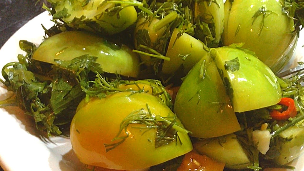 МАРИНОВАННЫЕ ЗЕЛЕНЫЕ ПОМИДОРЫ ПО-ГРУЗИНСКИ. Как замариновать зеленые помидоры. Грузинка готовит