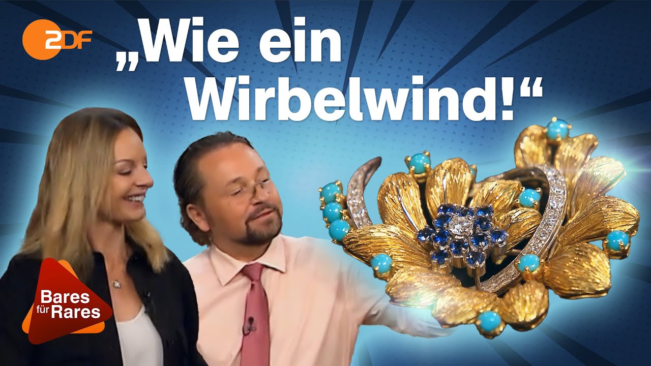 Türkise, Saphire und Diamanten: Brosche begeistert mit dynamischem Dreiklang | Bares für Rares