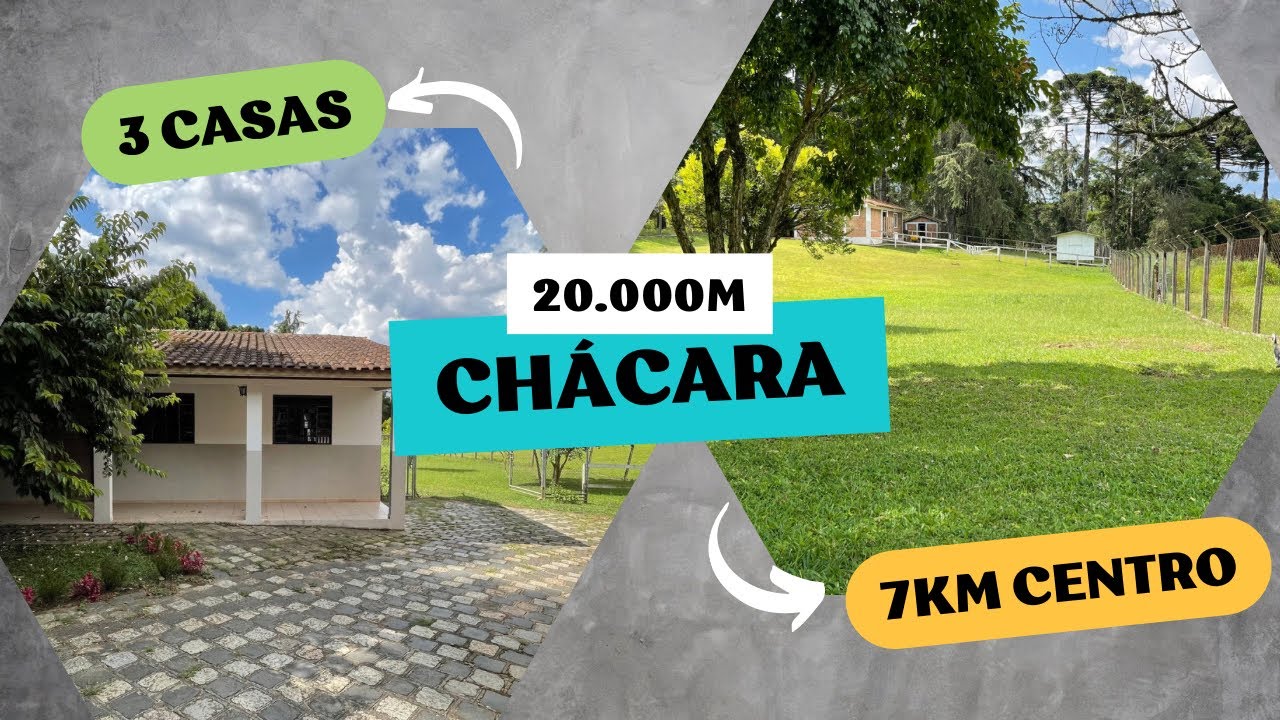 CHÁCARA 20.000m² | 15 MINUTOS DO CENTRO | ACEITA PERMUTA
