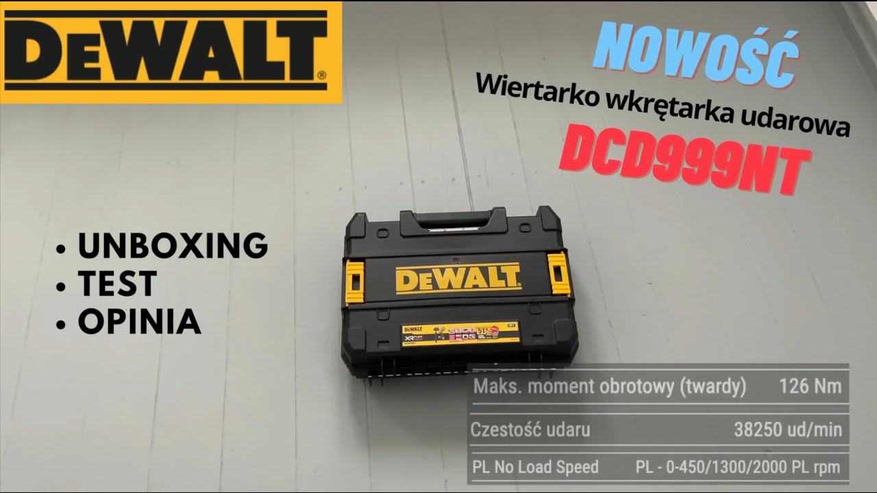 Wiertarka DeWalt DCD999NT. Test, recenzja - nowość.