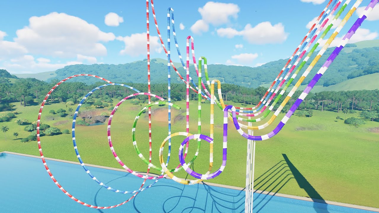 Small Vs Gigantic Tiktok Logo Water Slide - Planet Coaster 2