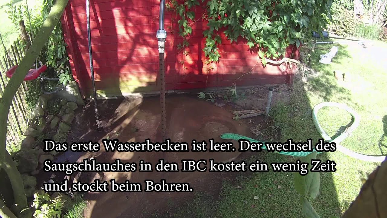 Brunnenspülen mit einer Motorpumpe