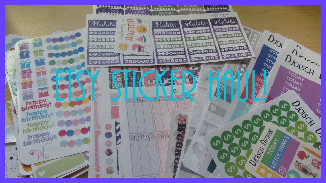 Etsy Sticker Haul! | Papered Kiss, Its Planning Time, Djoisch Designs
