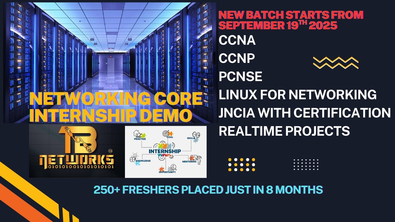 Networking Internship (CCNA, JNCIA and PCNSE) DEMO for Sep 19th Batch | #tungabadranetworks