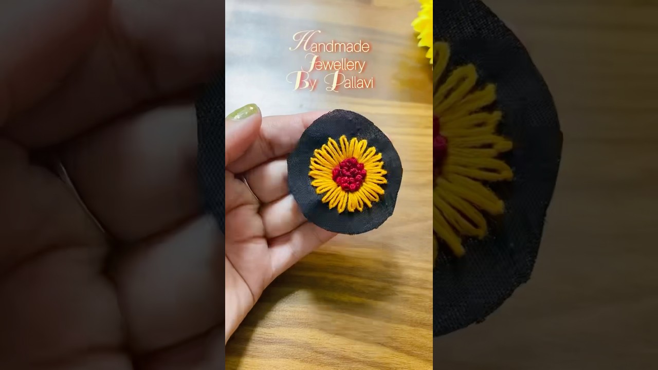 প্রথমবার সুতোর কাজ॥🌼😃 #new #diy #embroidery #work art #handmade #handmadejewelry #art #craft