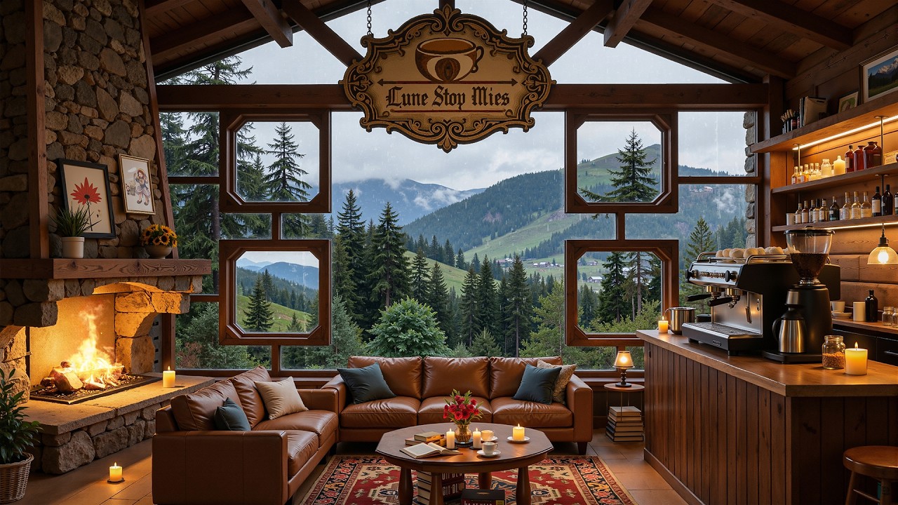 Rainy Cabin Days ☔ Relaxing Smooth Jazz Music for Cozy Fall Days & Fireplace Sounds Ambience