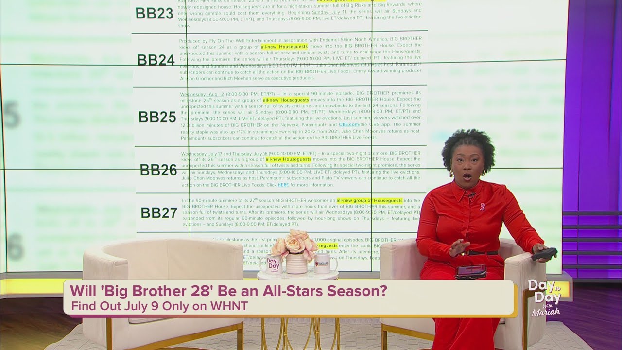 Будет ли 28-й сезон &laquo;Big Brother&raquo; сезоном &laquo;Всех звезд&raquo;? | 20 мая 2026 г. | Day to Day with Mariah