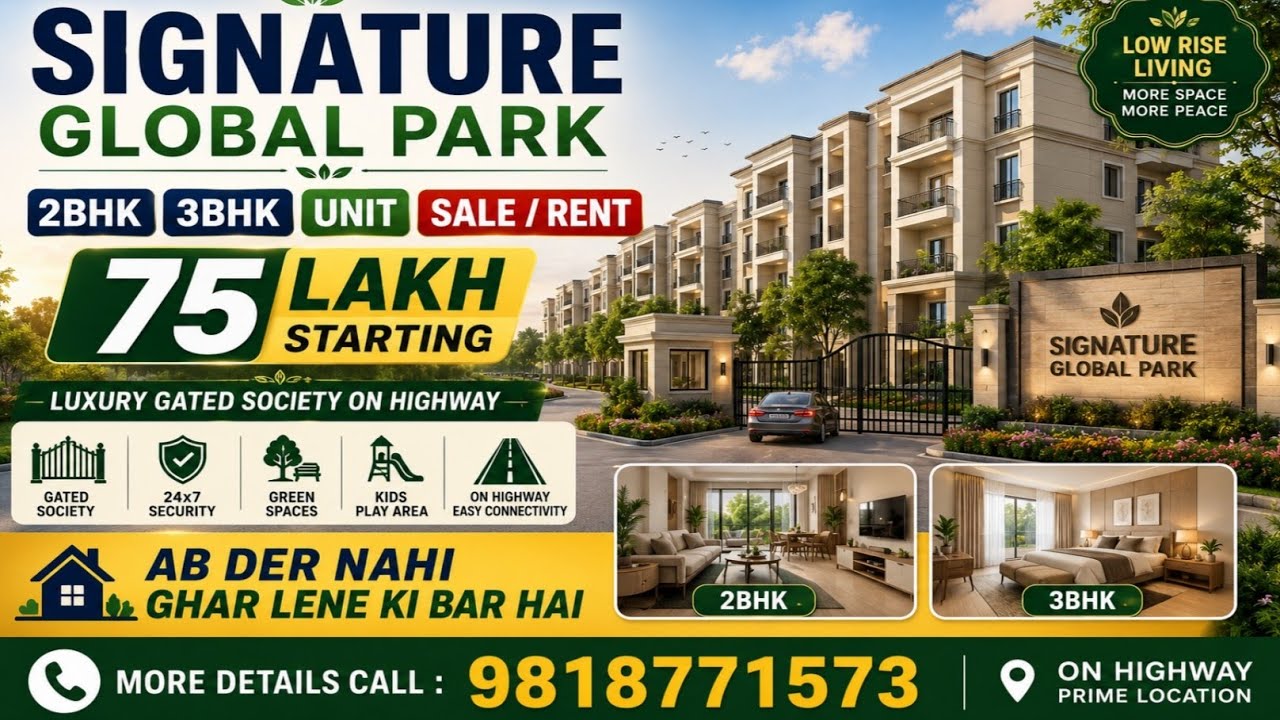 SIGNATURE  GLOBAL  2BHK  3BHK | 9818771573 | RENT / SALE | GURGAON | (@Moneytalkofficial1 )