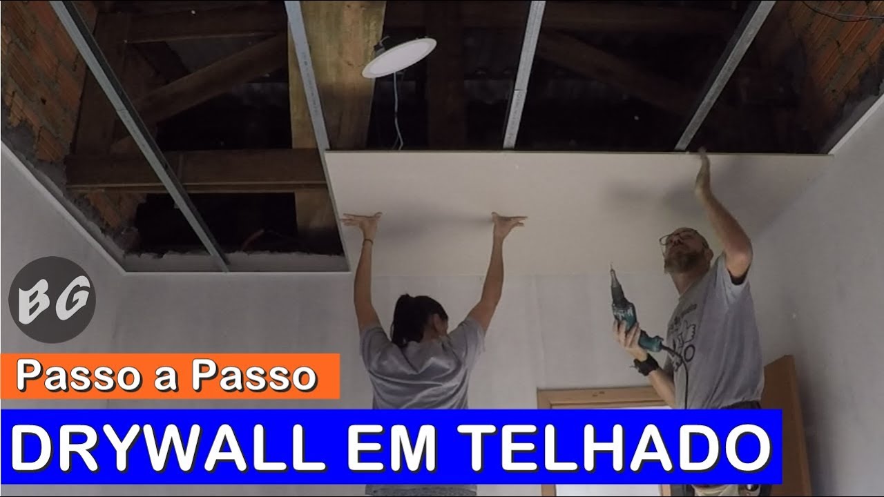 FORRO GESSO DRYWALL EM CASA DE TELHADO, Passo a Passo Completo