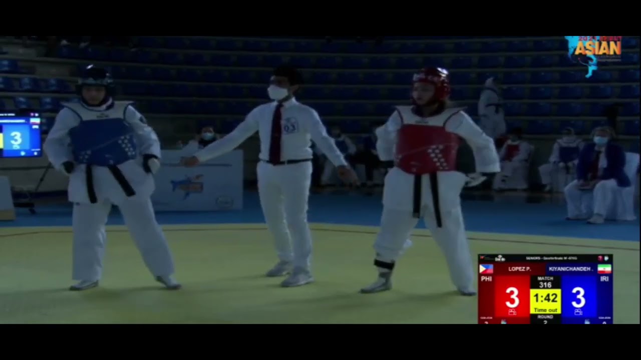 Pauline lopez (PHI) Vs Kiyanichandeh (IRI) || 24th Asian Taekwondo Championship, Beirut , Lebanon