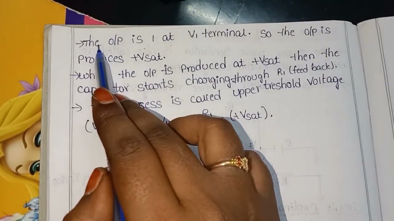 SQUARE WAVE GENERATOR (OR)ASTABLE MULTIVIBRATOR USING OP-AMP EXPLAINATION IN TELUGU WITH NOTES
