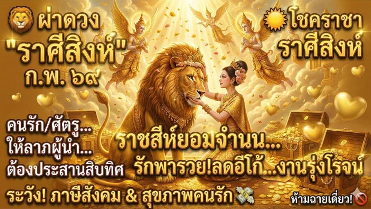 ♌ ดวงชาวสิงห์  กุมภา 69! "ลดอีโก้"! ยอมถอยหนึ่งก้าวเพื่อชัยชนะที่ยิ่งใหญ่! เลขคนรักให้โชคใหญ่