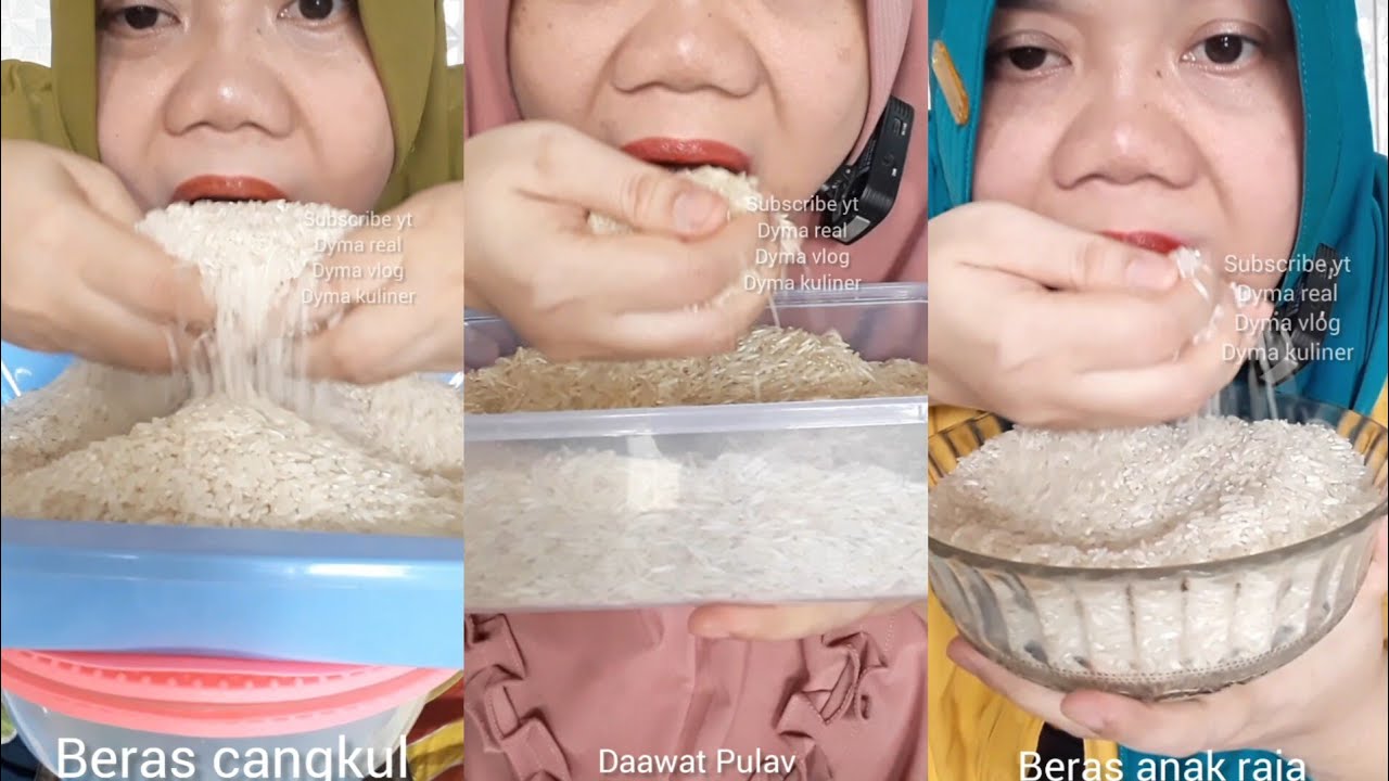 DYMA KULINER 💕Kompilasi Shorts 8 Vidio 💕Makan Beras Mentah💕 #asmr @dymaaaaa @Dymakuliner