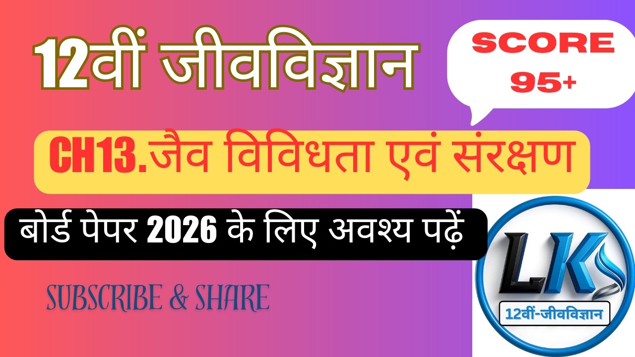 12वी जीव विज्ञान ch13. जैव विविधता एवं संरक्षण 1,2,3,4 अंक के imp. प्रश्न