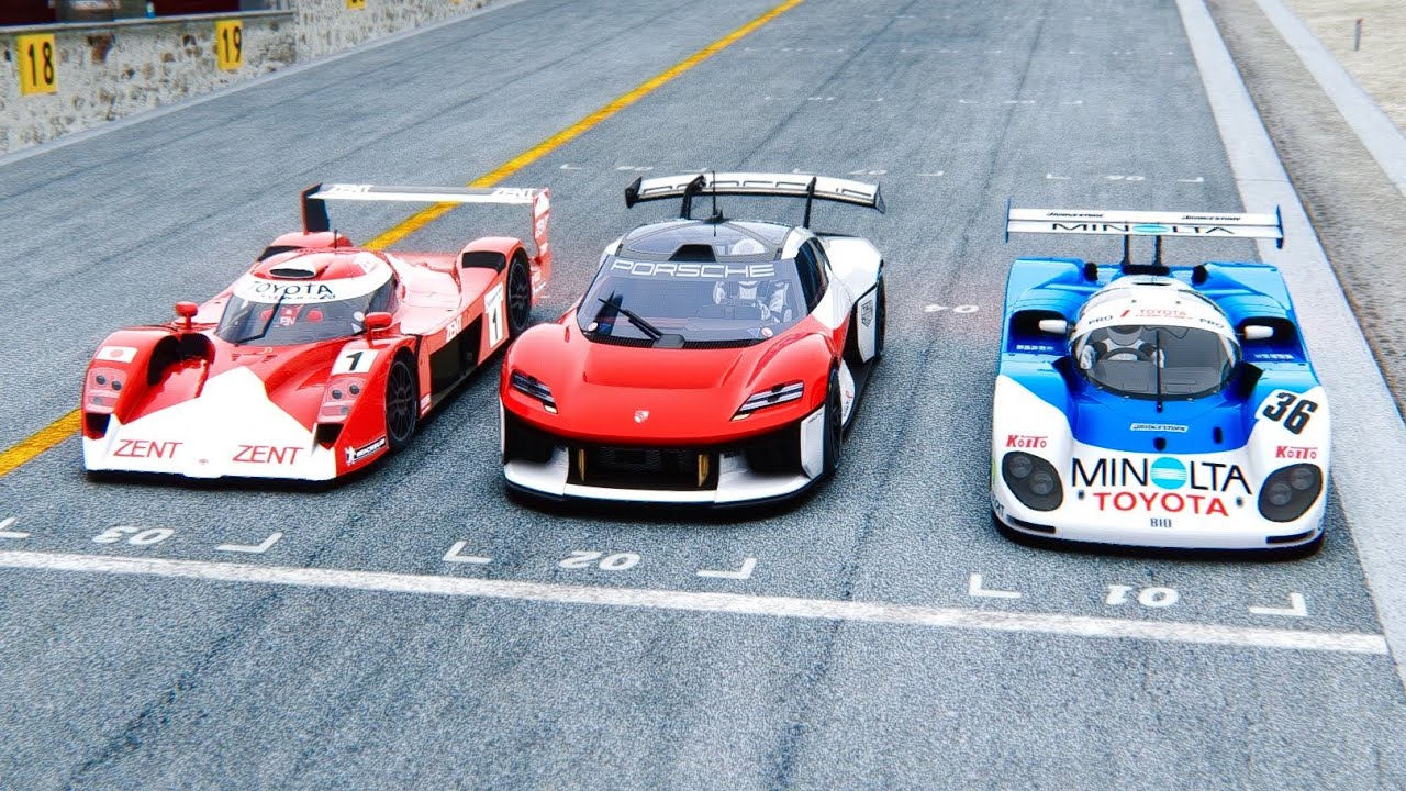 Porsche Mission R vs Toyota Minolta vs Toyota GT-One at Nordschleife