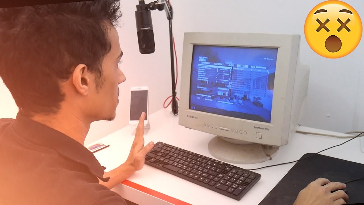 تحدي العب على شاشة أبو ظهر (CRT) وكيبورد معدوم ونت 4G
