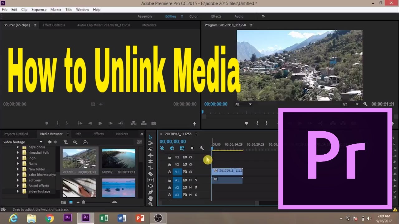 how to unlink media in premiere pro