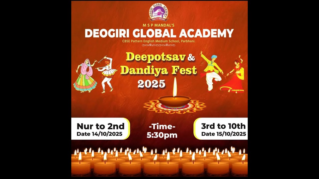 Deepotsav & Dandiya Festival 2025      nursery to 2nd  class  Deogiri Global Academy parbhani
