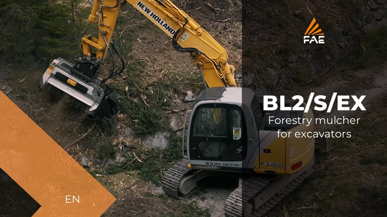 FAE BL2/S/EX Forestry mulcher with Bite Limiter technology for 11&ndash;16 ton excavators