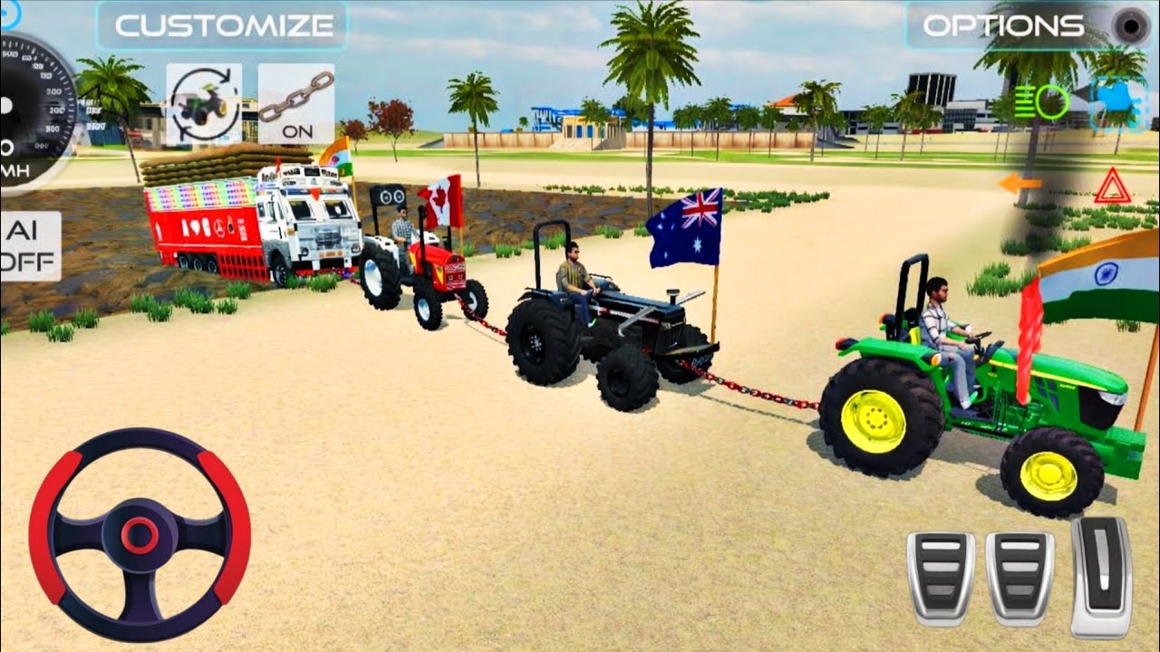 😱 India 🇮🇳 vs Canada 🇨🇦 vs Australia 🇦🇺 Tractor Pulling Challenge 🔥 कौन जीतेगा? 🚜💪