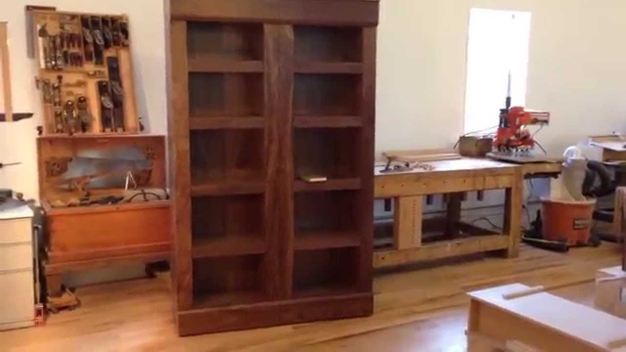 Walnut Bookcase with secret hidden compartments for jewelry