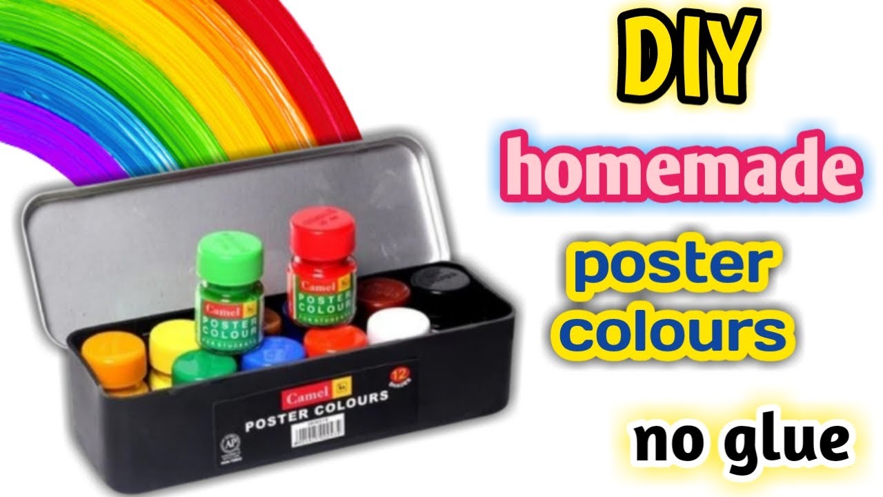 DIY homemade poster colours/how to make poster paint at home/paint making at home/homemade paint/diy