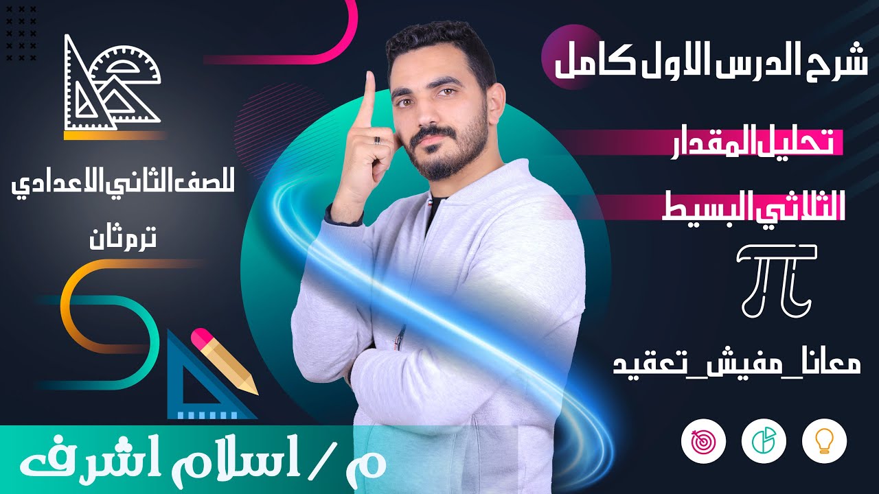شرح الدرس الاول (تحليل المقدار الثلاثي البسيط)للصف الثاني الاعدادي ترم2