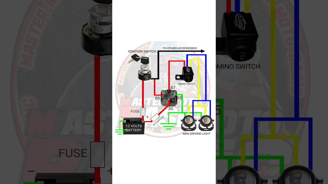 MINI DRIVING LIGHT WITH 1 RELAY #mastermotobasic #tutorial #shorts