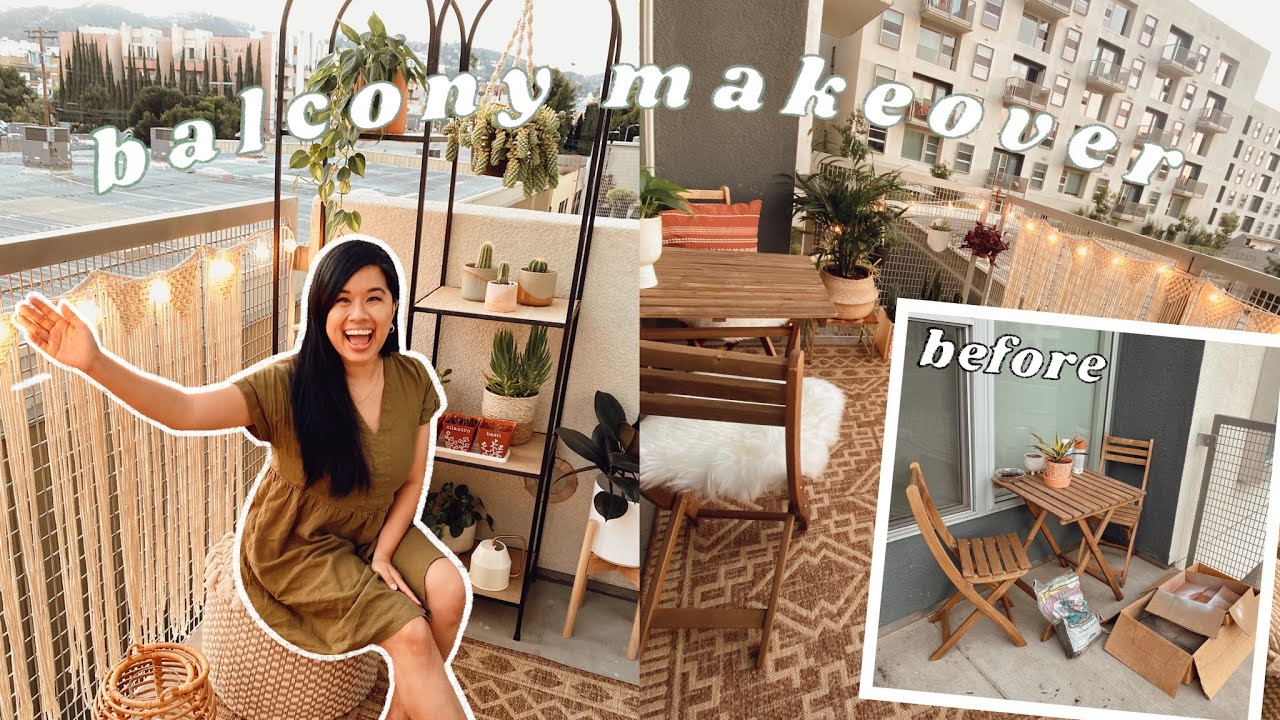 EXTREME SMALL BALCONY MAKEOVER! | Lush Boho Plant Apartment Patio + DIY Outdoor Decor