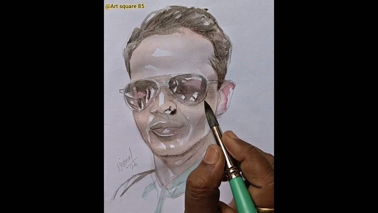 Step by step watercolor portrait Drawing video for learners // watercolor portrait Drawing 