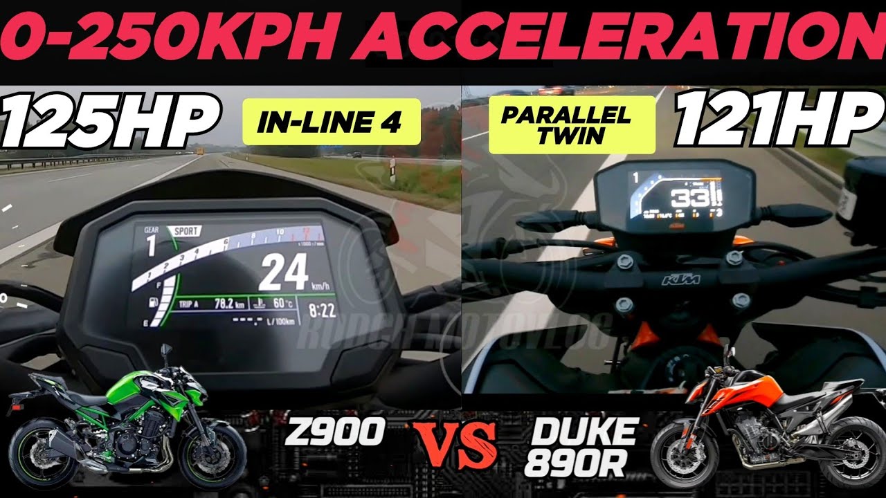 Kawasaki Z900 🆚️ KTM Duke 890R | 0-250kph Acceleration | Top Speed Attempt 🔥