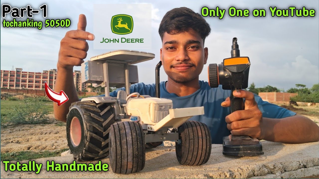 How to make John Deere tractor using Dc gear motor. DIY tractor with PVC PIPE #tractor 