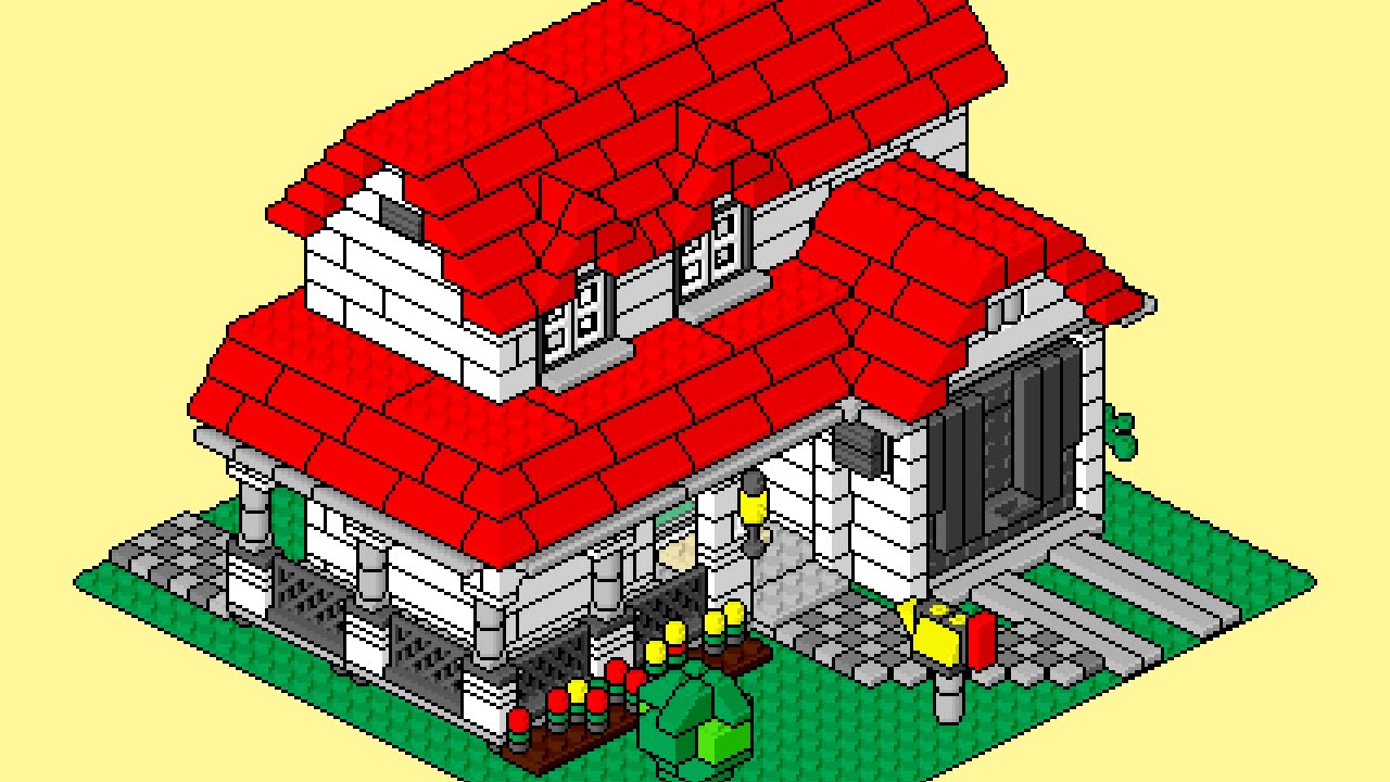 LEGO instructions pixel art movie: 4956 part1 Lego House