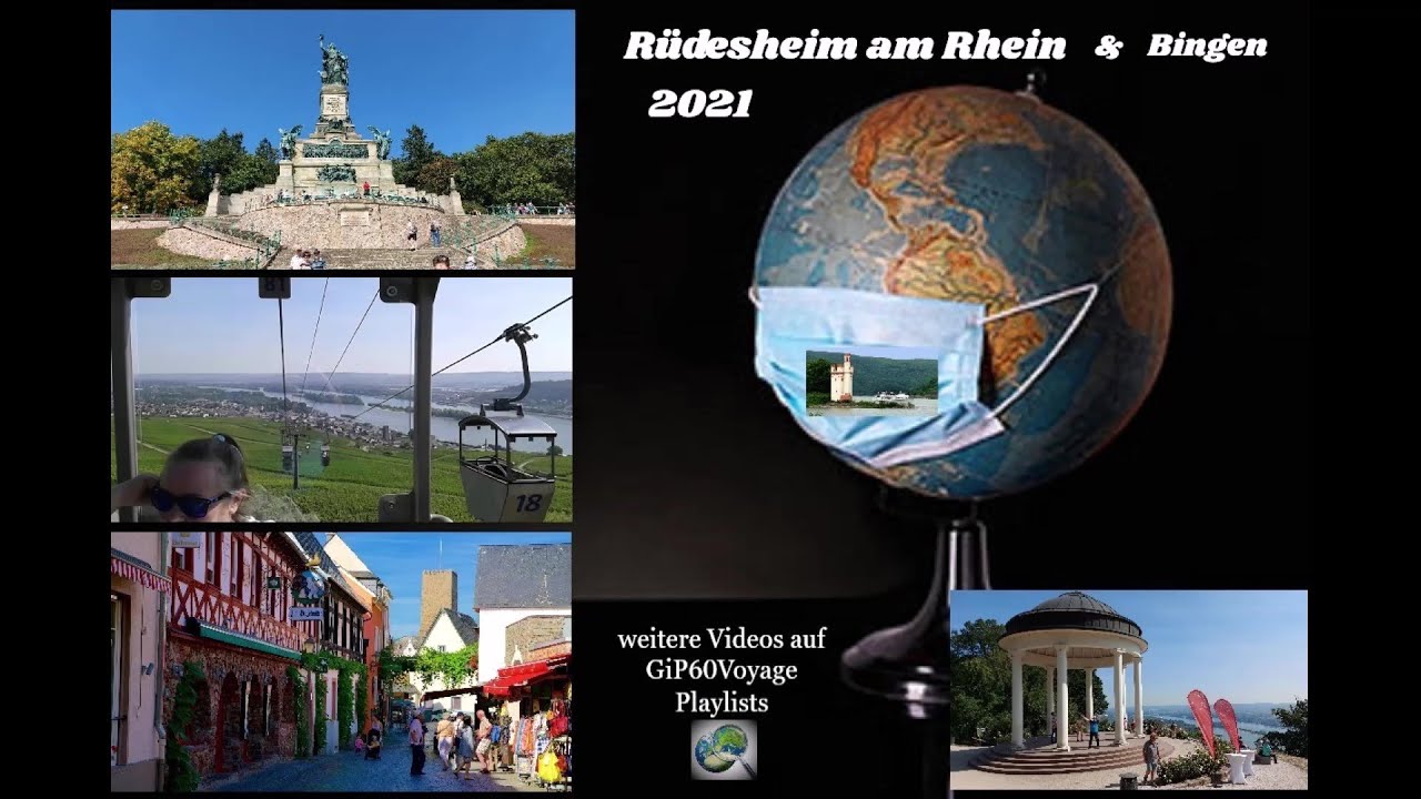 11. Rüdesheim am Rhein & Bingen. Seilbahn, Niederwalddenkmal Germania, Fähre Bingen-Rüdesheim-Bingen