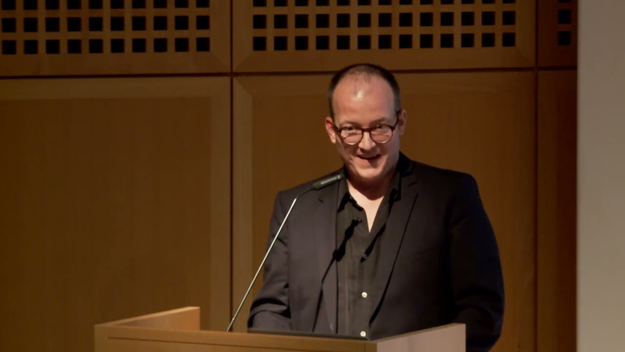 Fabian Schöneich talks at the Michel Majerus Symposium at Mudam