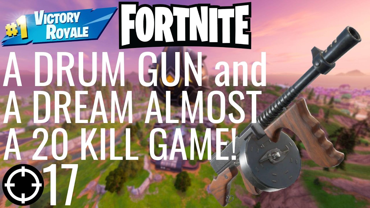 Playing Fortnite Solo A DRUM GUN and A DREAM ALMOST A 20 KILL GAME!