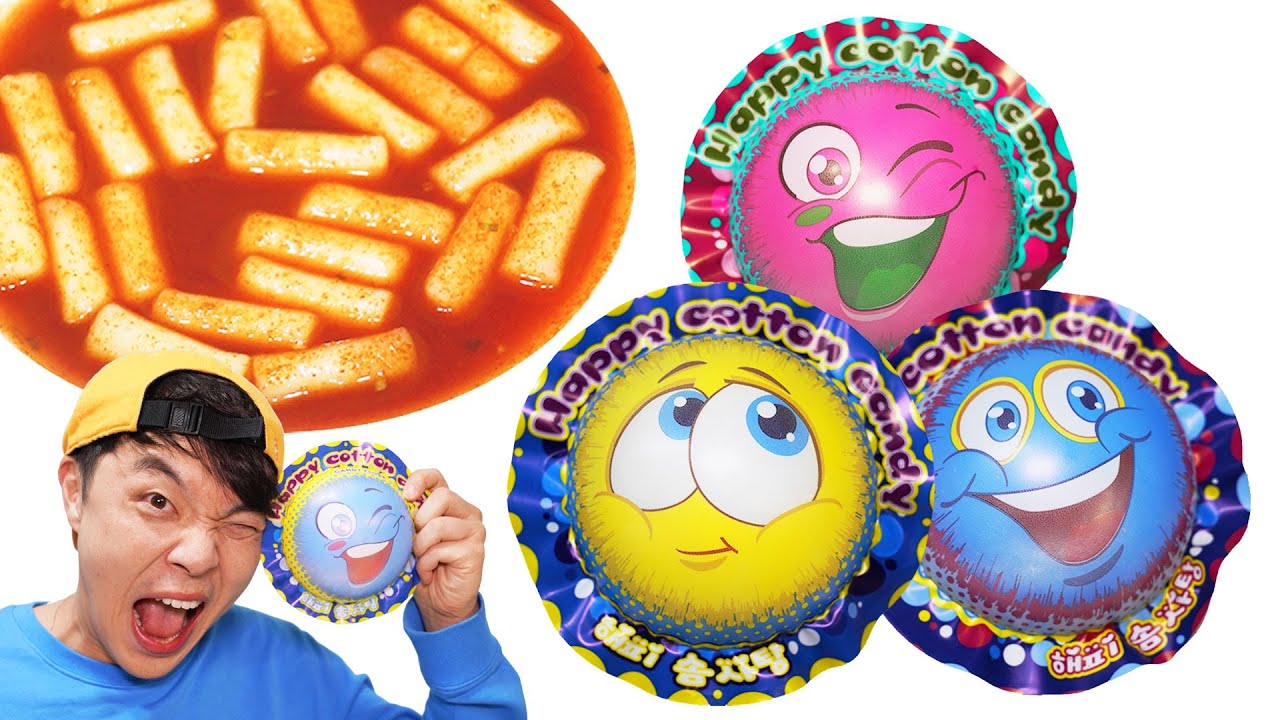 Balloon Cotton candy TTeokbokki MUKKABI Mukbang  풍선 솜사탕 먹깨비 떡볶이 먹방