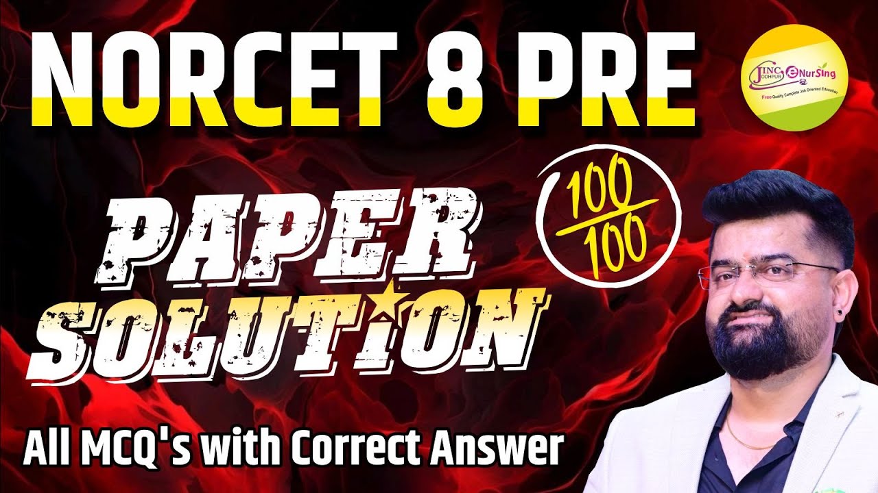 NORCET 8 PRE  "PAPER SOLUTION"  All MCQ's with Correct Answer  by JINC Team