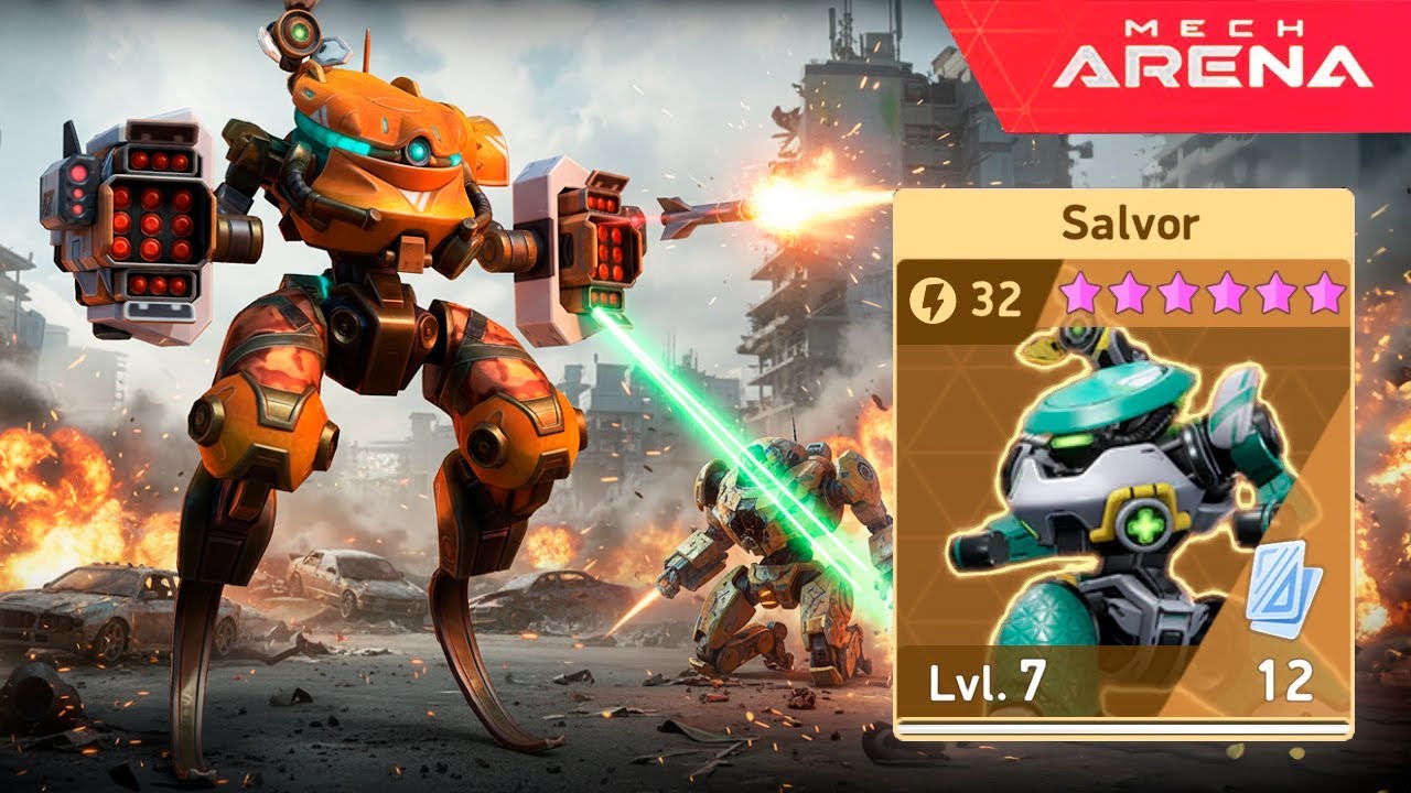 Salvor Heals and Kills with Strike Rocket - Mech Arena