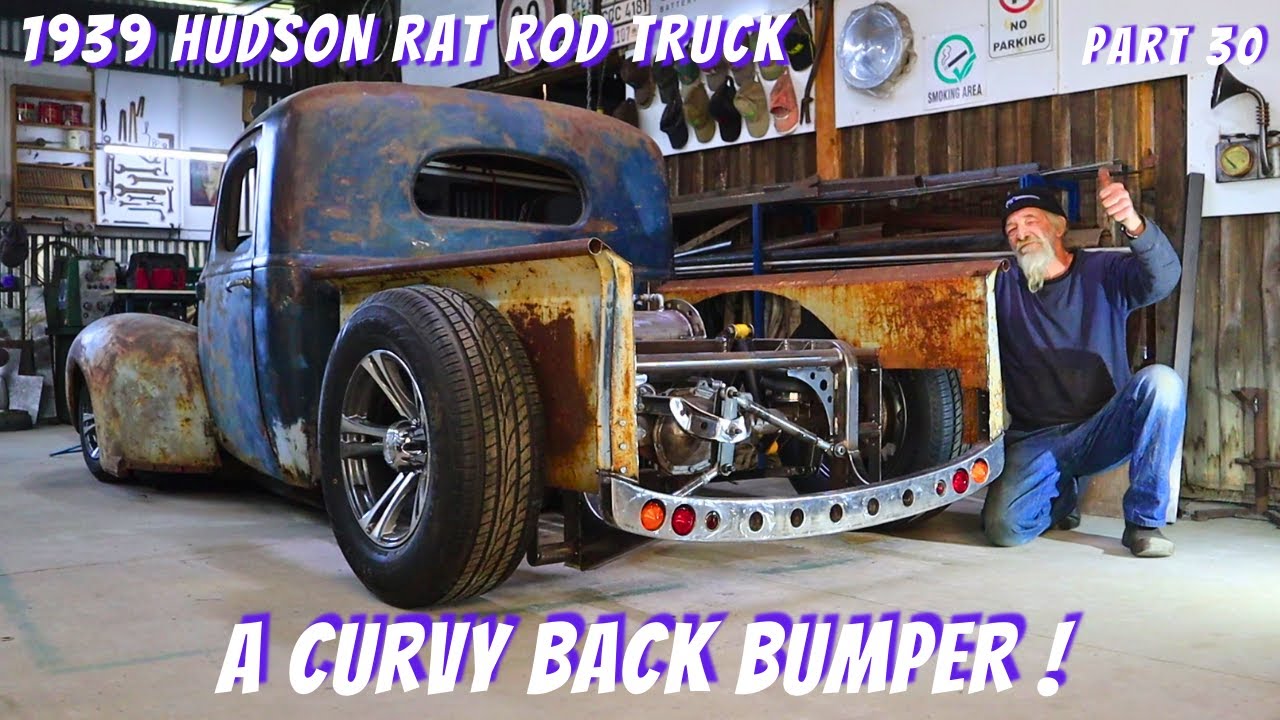 Building a curved bumper with frenched tail lights - 1939 Hudson Rat truck Part 30