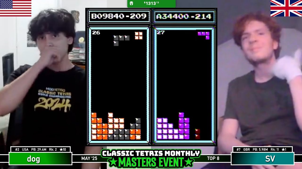 INSPIRED FORM!! Dog, SV | Top 8 | Classic Tetris Monthly Masters Event May 2025