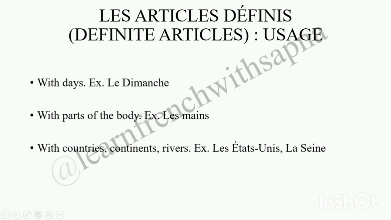 #lesarticlesdéfinis#definitearticles#frenchvocabulary#frenchgrammar#learnfrenchwithsapna#tgearticles